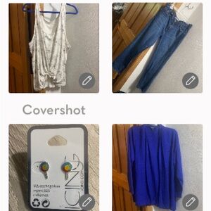 Levi’s 14M👖+AvaViv tank 4X & 2X💙Cardigan+925🍭STUDS NOC